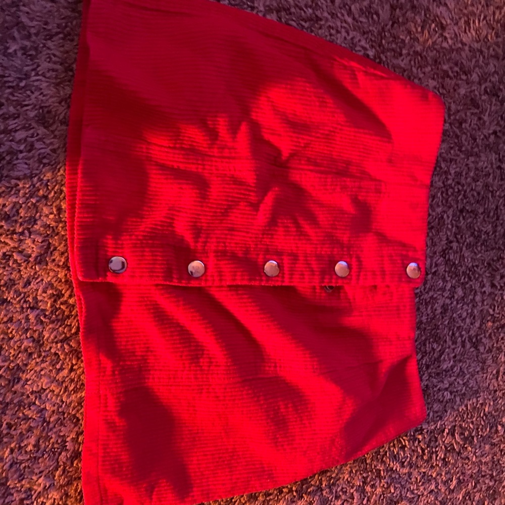 Red Ribbed Forever 21 Mini Skirt